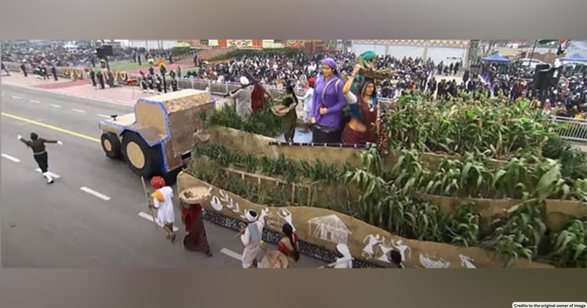 74th Republic Day parade: A tableau displaying millets at Kartavya Path